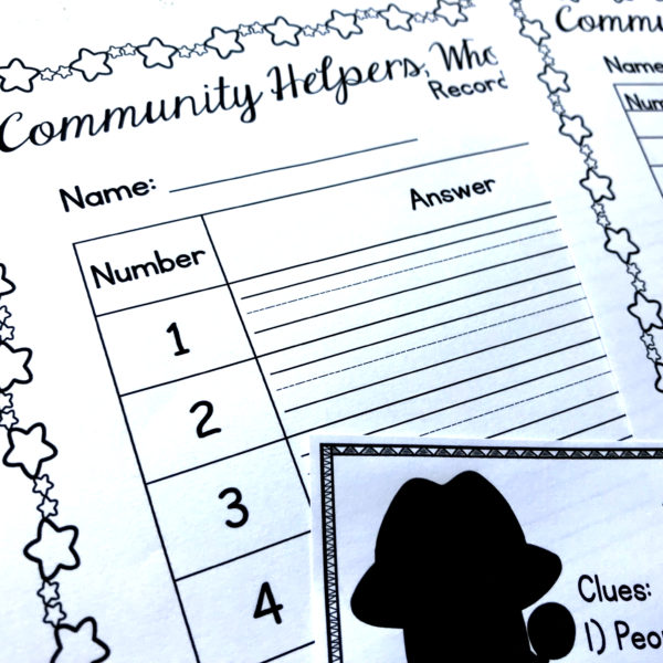 Community Helper QR Code Task Cards