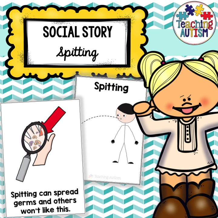 Spitting Social Story, Visual Support Teaching Autism