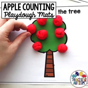 Apple Counting Play Dough Mats