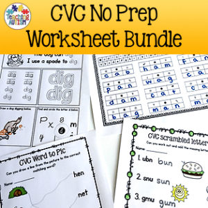 CVC No Prep Worksheets Bundle