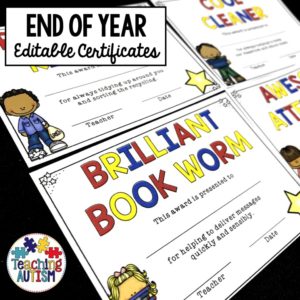 End of Year Certificates