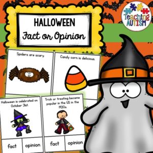 Halloween Fact or Opinion Task Cards