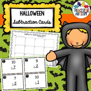 Halloween Subtraction Task Cards