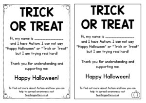 Halloween Autism Trick or Treat Cards.001