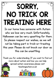 Halloween Trick or Treat Poster Autism.001