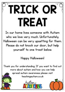 Halloween Trick or Treat Poster Autism.002