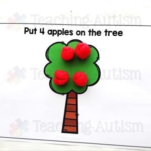 Apple Counting Play Dough Mats