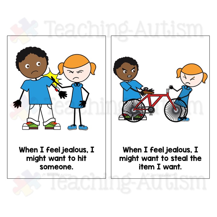 Social Story Jealousy, Symbol Support Teaching Autism