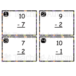 Halloween Subtraction Task Cards