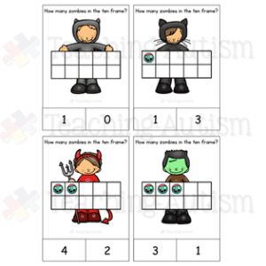 Halloween Math Ten Frame Task Cards