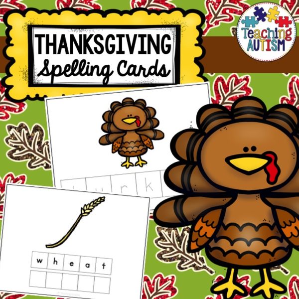 Thanksgiving Spelling Task Cards