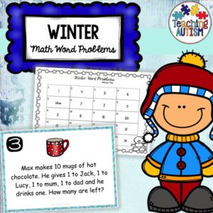 Winter Math Word Problem Task Cards