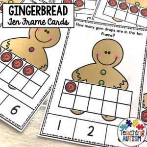 Gingerbread Man Ten Frame Task Cards