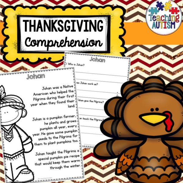 Thanksgiving Comprehension Worksheets