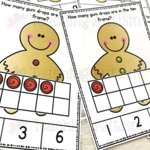 Gingerbread Man Ten Frame Task Cards