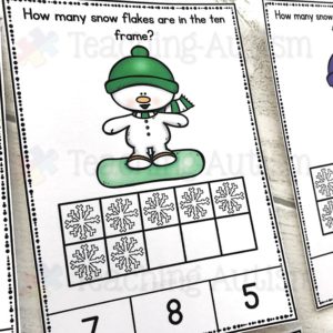 Snowman Ten Frame Task Cards