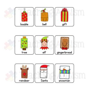 2D Shapes Sorting Pages Christmas - Teaching Autism