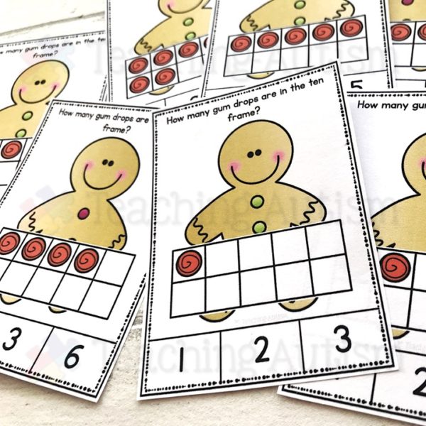 Gingerbread Man Ten Frame Task Cards