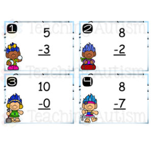 Winter Subtraction Task Cards