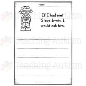 November No Prep Writing Prompt Worksheets - Teaching Autism