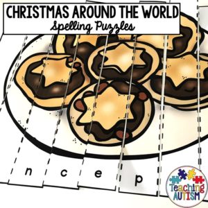Christmas Around the World Spelling Puzzles
