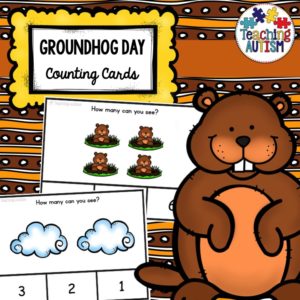 Groundhog Day Math Counting Task Cards