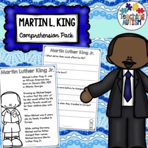Martin Luther King Jr Reading Comprehension Worksheets