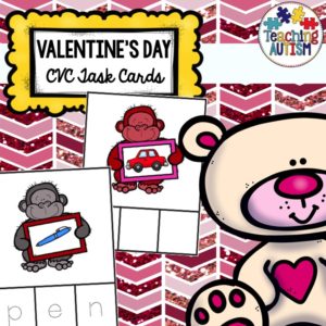 CVC Word Valentine Task Cards