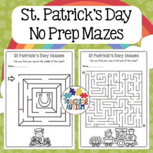 St Patrick's Day Maze Worksheets