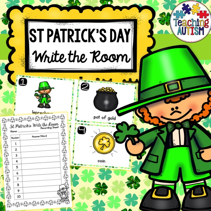 Write the Room St Patrick's Day Teaching Autism
