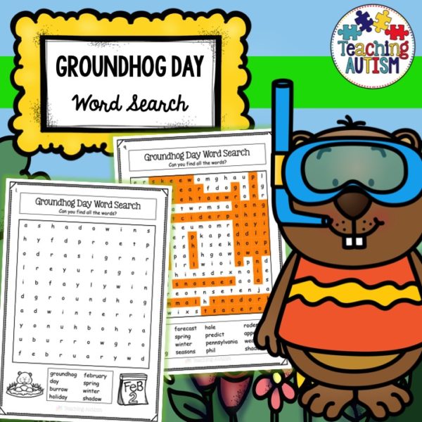 Groundhog Day Word Search Worksheets