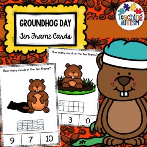 Groundhog Day Math Ten Frame Task Cards