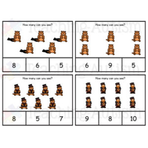 Groundhog Day Math Counting Task Cards