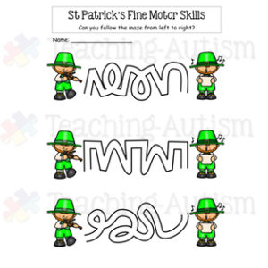 St Patrick's Day Fine Motor Worksheets