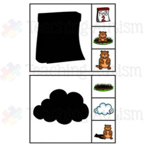 Groundhog Day Shadow Matching Task Cards