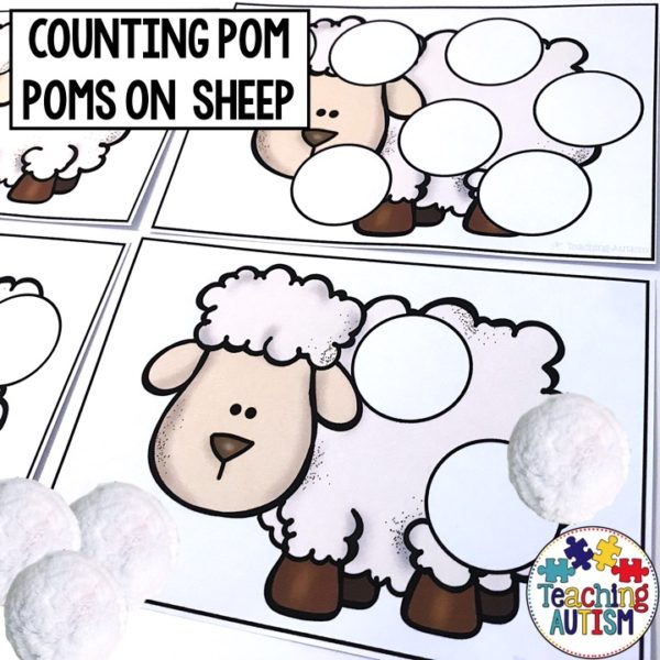 Counting Sheep Pom Pom Task Cards