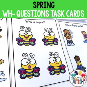 Spring Wh Questions Task Cards