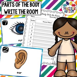 Parts of the Body Write the Room Activity