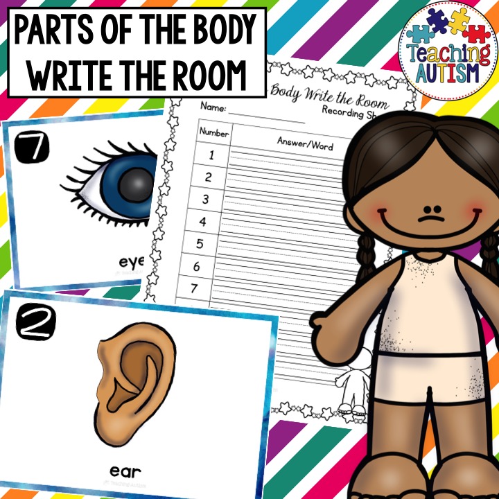 Parts Of The Body Write The Room Activity Teaching Autism 3804
