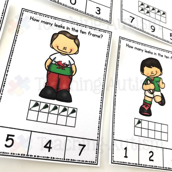 St David's Day Math Ten Frame Task Cards