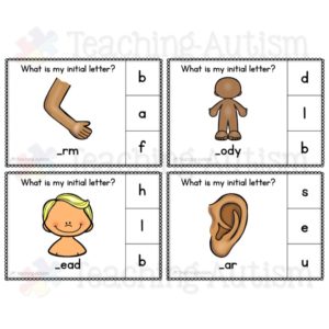 Body Parts Unit Initial Letter Matching