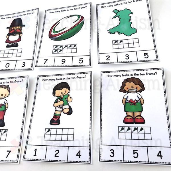 St David's Day Math Ten Frame Task Cards