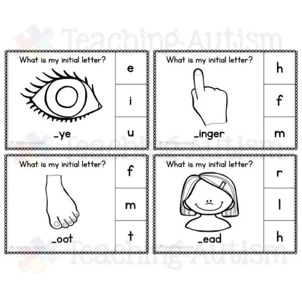 Body Parts Unit Initial Letter Matching