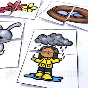 Spring Puzzles, Matching Activity