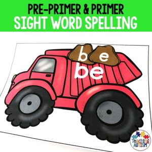 Construction Sight Word Spelling Literacy Activity