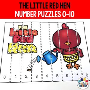 Little Red Hen Math Number Puzzles