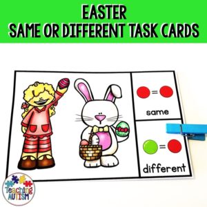 Easter Task Card Activities, Same or Different
