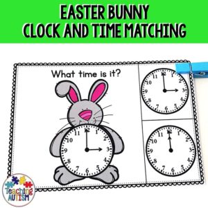 Clock Recognition and Matching Easter Task Cards