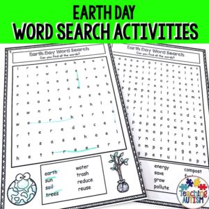 Earth Day Word Search Activities Pack