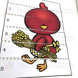 Little Red Hen Math Number Puzzles